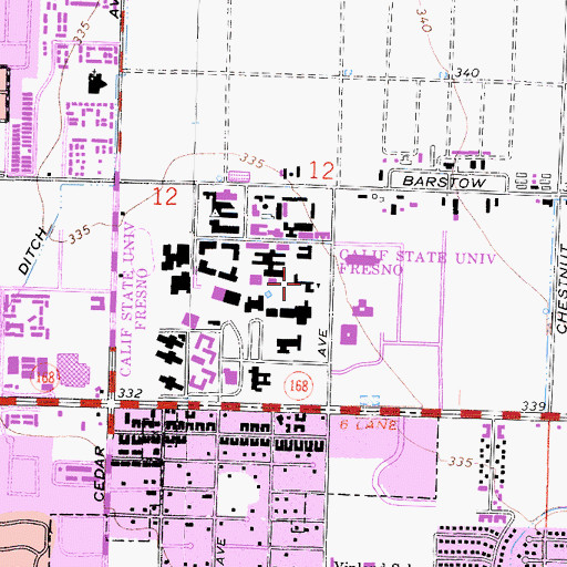 Topographic Map of Thomas Administration Building, CA