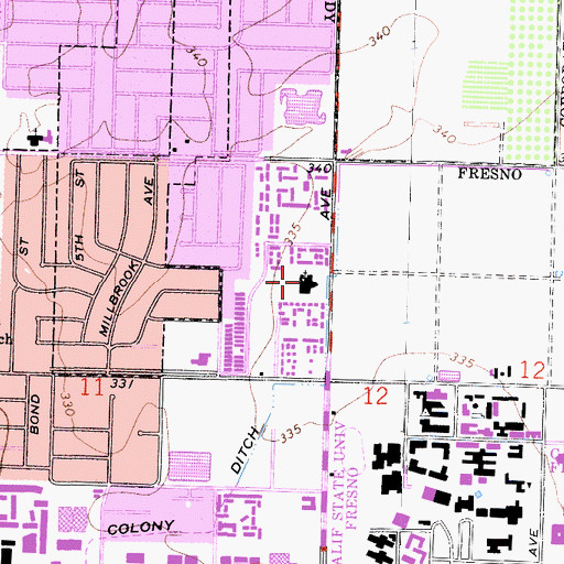 Topographic Map of University Presbyterian Church, CA