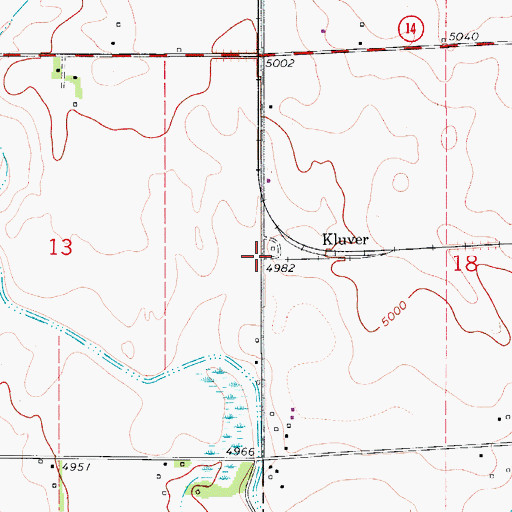 Topographic Map of Kluver, CO