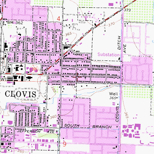 Topographic Map of Church of Christ, CA