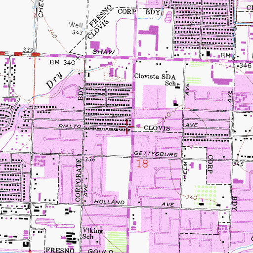 Topographic Map of College Community Church, CA