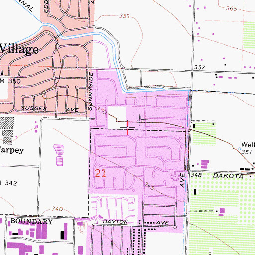 Topographic Map of Miramonte Elementary School, CA