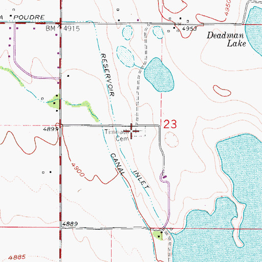 Topographic Map of Timnath Cemetery, CO