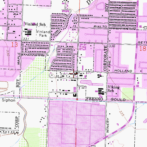 Topographic Map of Northeast Assembly of God Church, CA