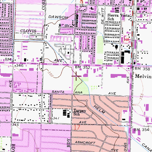 Topographic Map of Rodeo Plaza Shopping Center, CA