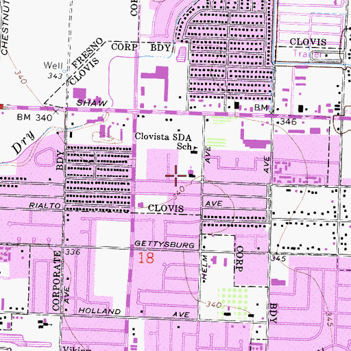 Topographic Map of Seventh Day Adventist Church, CA