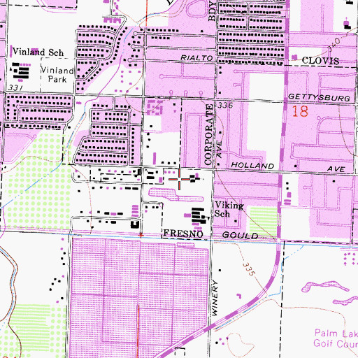 Topographic Map of Trinity Southern Baptist Church, CA