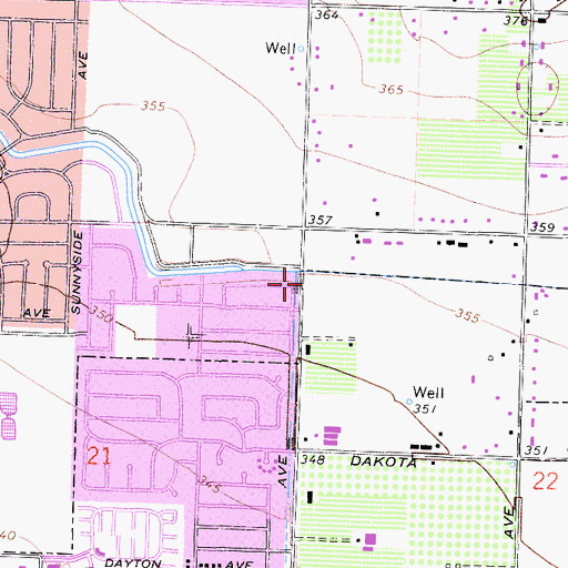Topographic Map of Victory Christian Fellowship Church, CA