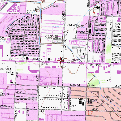 Topographic Map of Wild West Village Shopping Center, CA