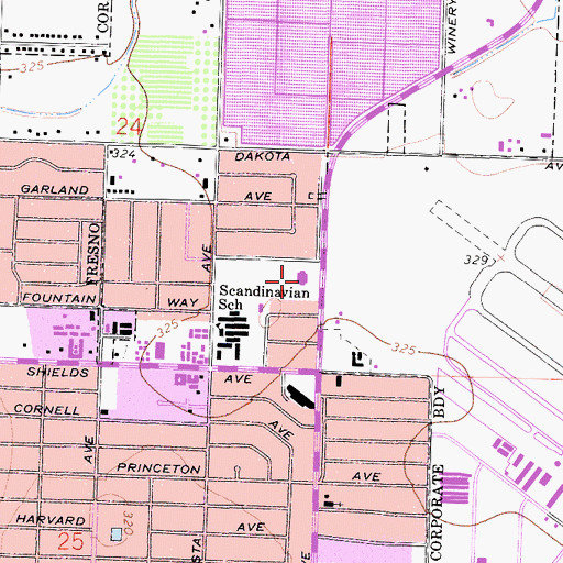 Topographic Map of Irwin O Addicot Elementary School, CA