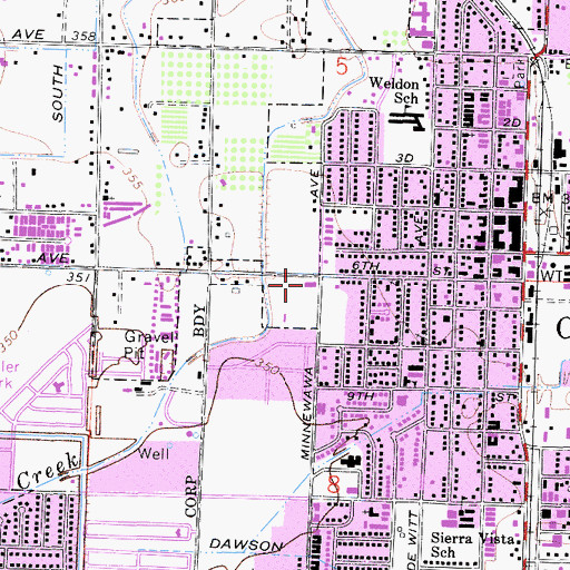 Topographic Map of Clovis Art Gallery, CA
