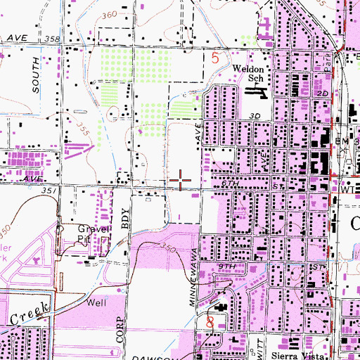 Topographic Map of Crossroads Shopping Center, CA