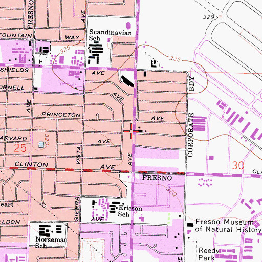 Topographic Map of East Princeton Baptist Church, CA