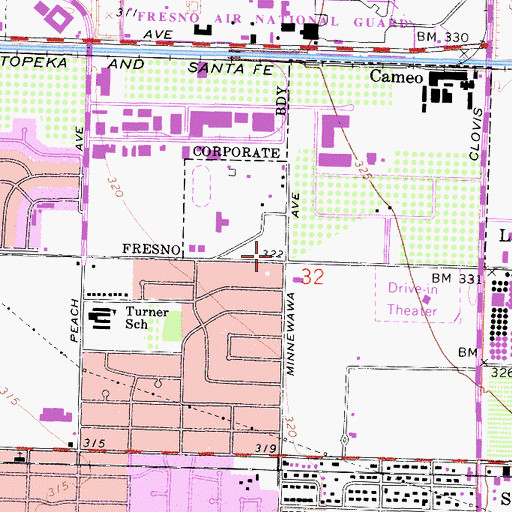 Topographic Map of Faith Baptist Church, CA