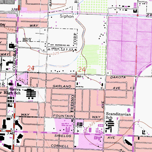 Topographic Map of Fellowship Word Center, CA