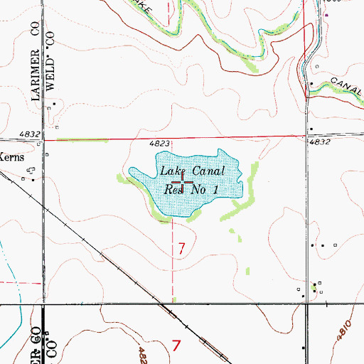 Topographic Map of Lake Canal Reservoir Number 1, CO