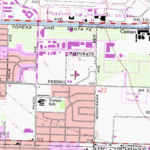 Topographic Map of Fresno Adventist Academy, CA
