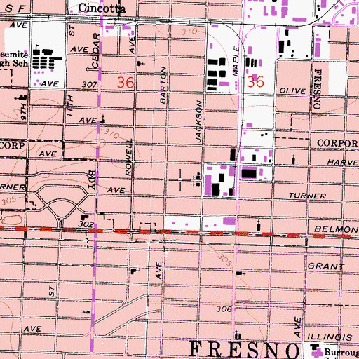 Topographic Map of Saint Martin of Tours Episcopal Church, CA