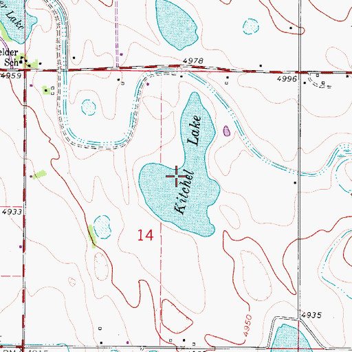 Topographic Map of Kitchel Lake, CO