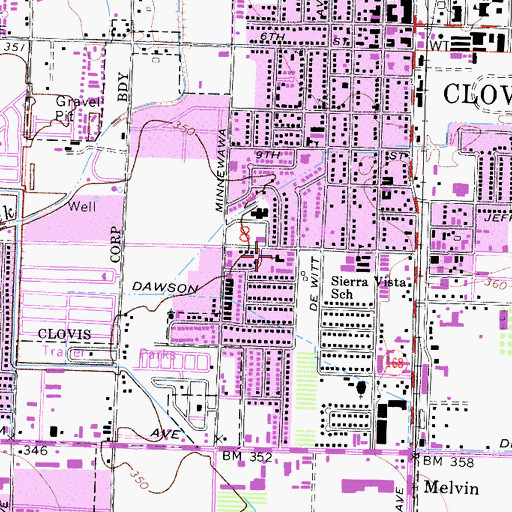Topographic Map of Valley Baptist Church, CA