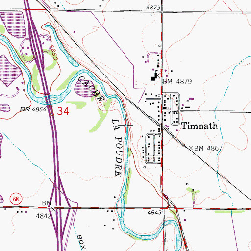 Topographic Map of Timnath, CO