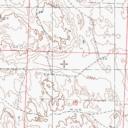 Topographic Map of Quarter Circle Bar Ranch, NE