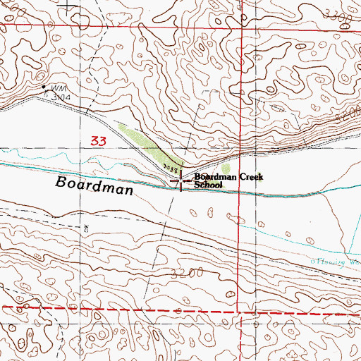 Topographic Map of Boardman Creek School, NE