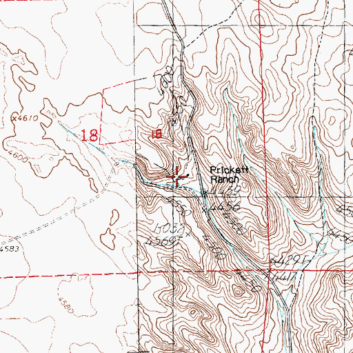Topographic Map of Prickett Ranch, NE