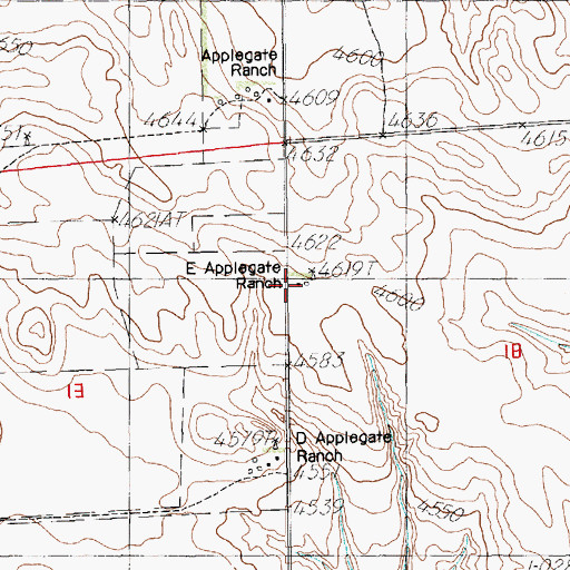 Topographic Map of E Applegate Ranch, NE