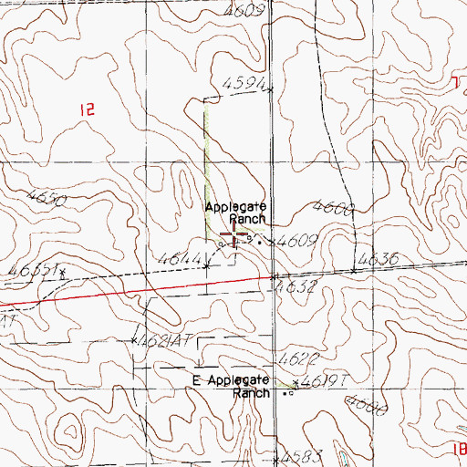 Topographic Map of Applegate Ranch, NE