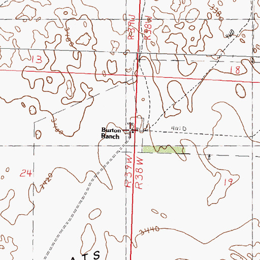 Topographic Map of Burton Ranch, NE