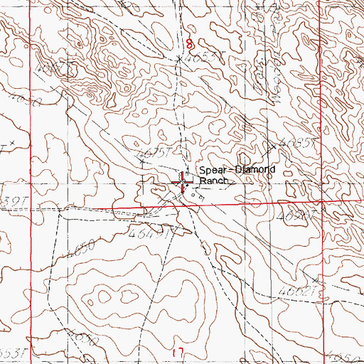 Topographic Map of Spear-Diamond Ranch, NE