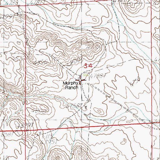 Topographic Map of Murphy Ranch, NE