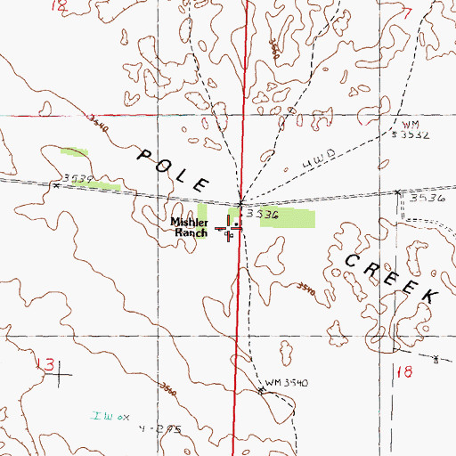 Topographic Map of Mishler Ranch, NE