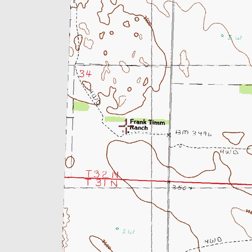 Topographic Map of Frank Timm Ranch, NE