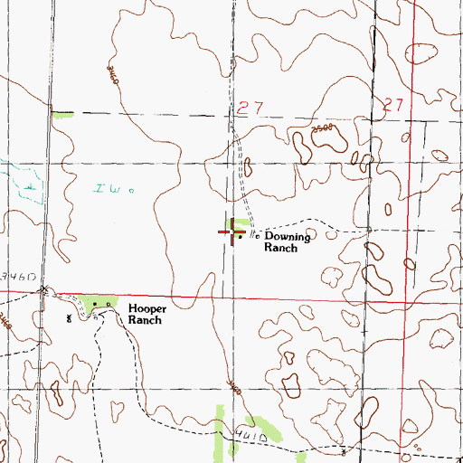 Topographic Map of Downing Ranch, NE