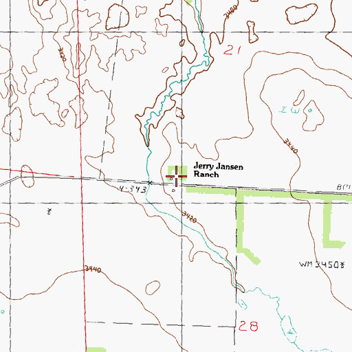 Topographic Map of Jerry Jansen Ranch, NE
