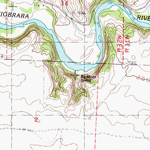 Topographic Map of Buckhorn Spring, NE