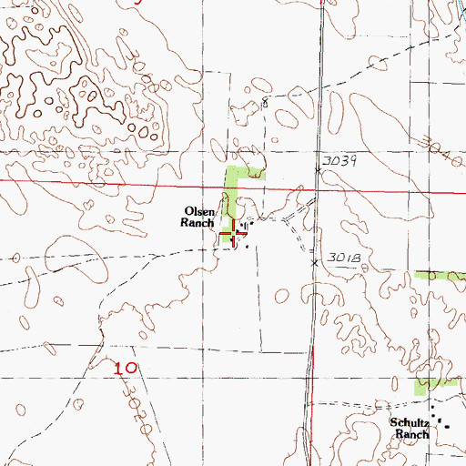 Topographic Map of Olsen Ranch, NE