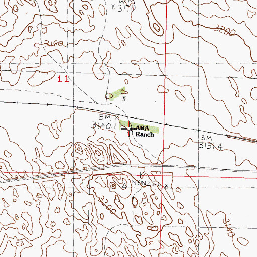 Topographic Map of ABA Ranch, NE