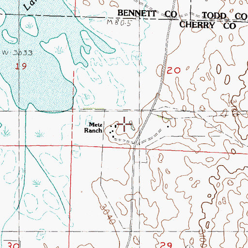 Topographic Map of Metz Ranch, NE
