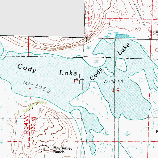 Topographic Map of Cody Lake, NE