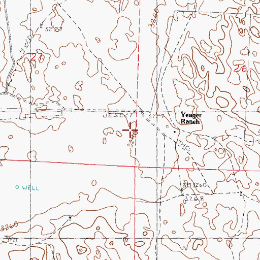 Topographic Map of Yeager Ranch, NE