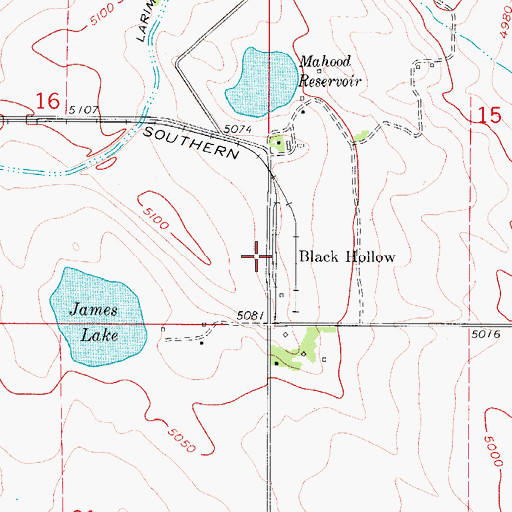Topographic Map of Black Hollow, CO