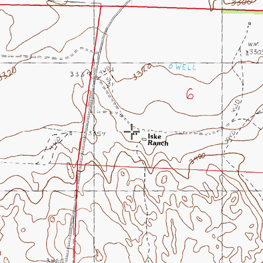 Topographic Map of Iske Ranch, NE