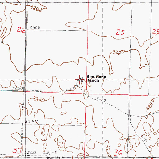 Topographic Map of Ben Cady Ranch, NE