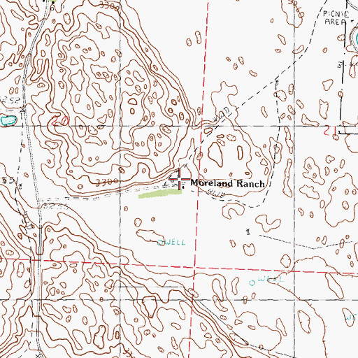 Topographic Map of Moreland Ranch, NE