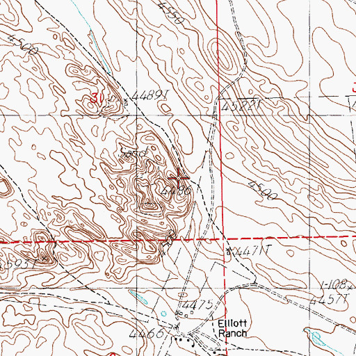 Topographic Map of Elliott Ranch, NE