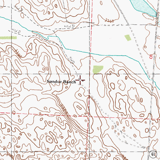 Topographic Map of Sandoz Ranch, NE