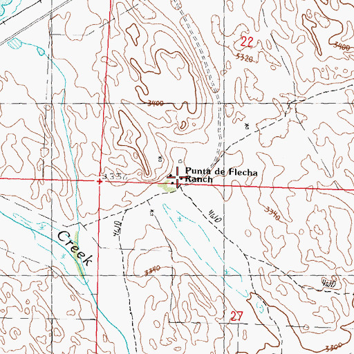 Topographic Map of Punta de Flecha Ranch, NE